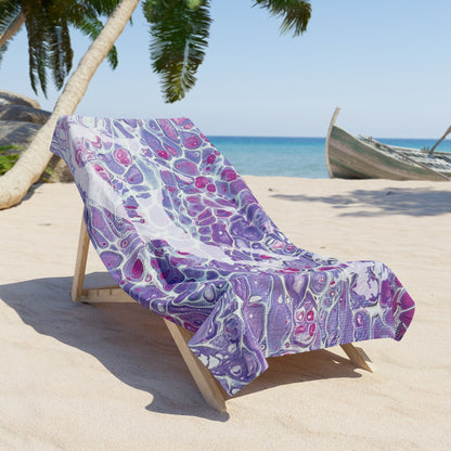 Purple Cells Beach Towel